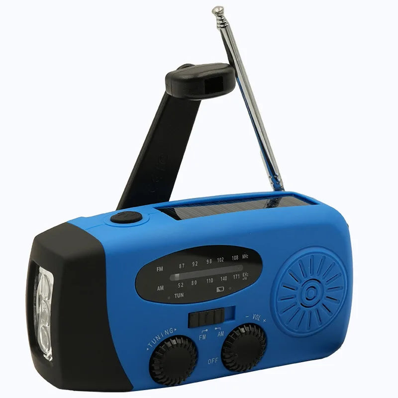 2000mAh Emergency Radio Multifunctional Solar Hand Crank portable Radio FM AM WB NOAA Weather Radio USB Charging 3 LED Flashligh