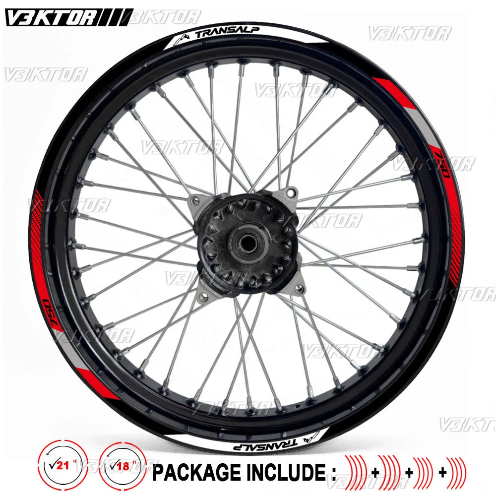 Motorcycle Wheel Stickers Reflective Motocross Rim Decals For Honda XL750 Transalp XL 750 transalp