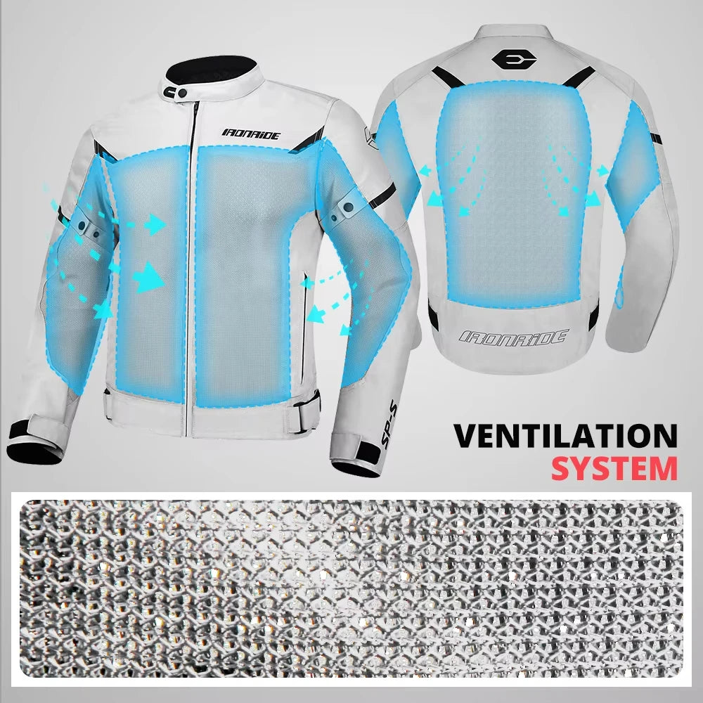 Men's Motorcycle Jacket Mesh Breathable Motorcycles Accessories Summer Jacket Biker Clothing Protective Jacket For Motorcyclist