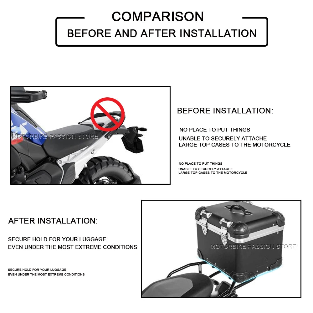 for BMW R1300GS Motorcycle Rear Tail Rack Top Box Case Suitcase Carrier rear luggage rack