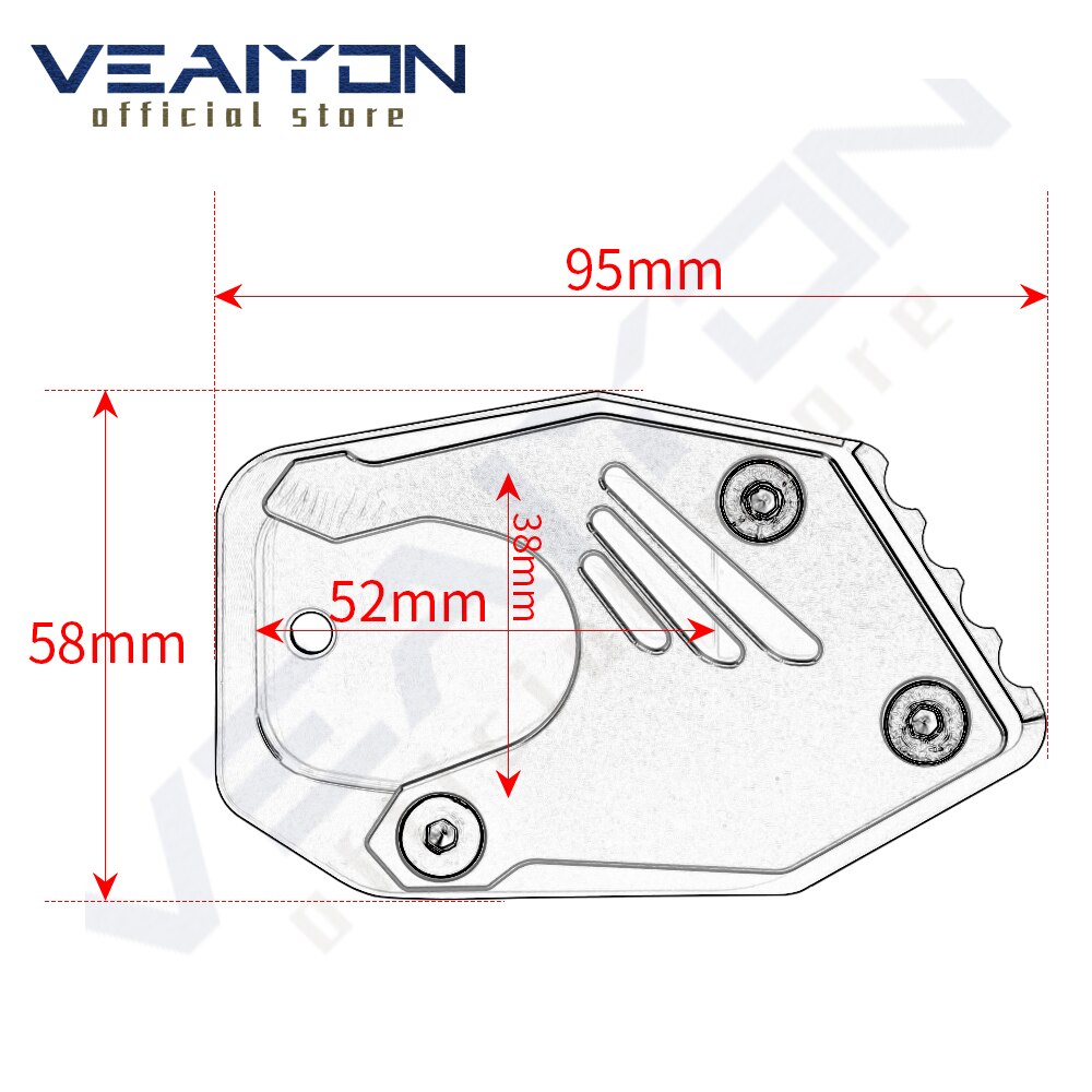 For Honda XLV 600 650 700 TRANSALP XL600V XL650V XL700V CNC Side Stand Foot Kickstand Enlarge Extension Support Plate Pad
