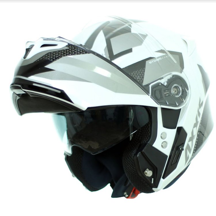 Axxis Storm FU406SV SV Drone A3-motorcycle helmet Modular adult biker Solar glasses. XS-XL scratch screen