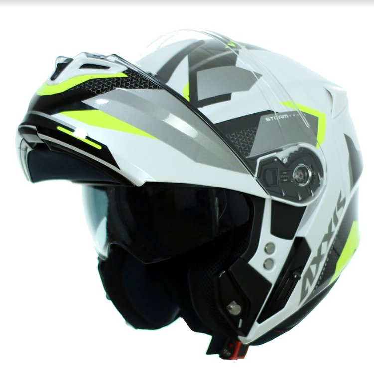 Axxis Storm FU406SV SV Drone A3-motorcycle helmet Modular adult biker Solar glasses. XS-XL scratch screen