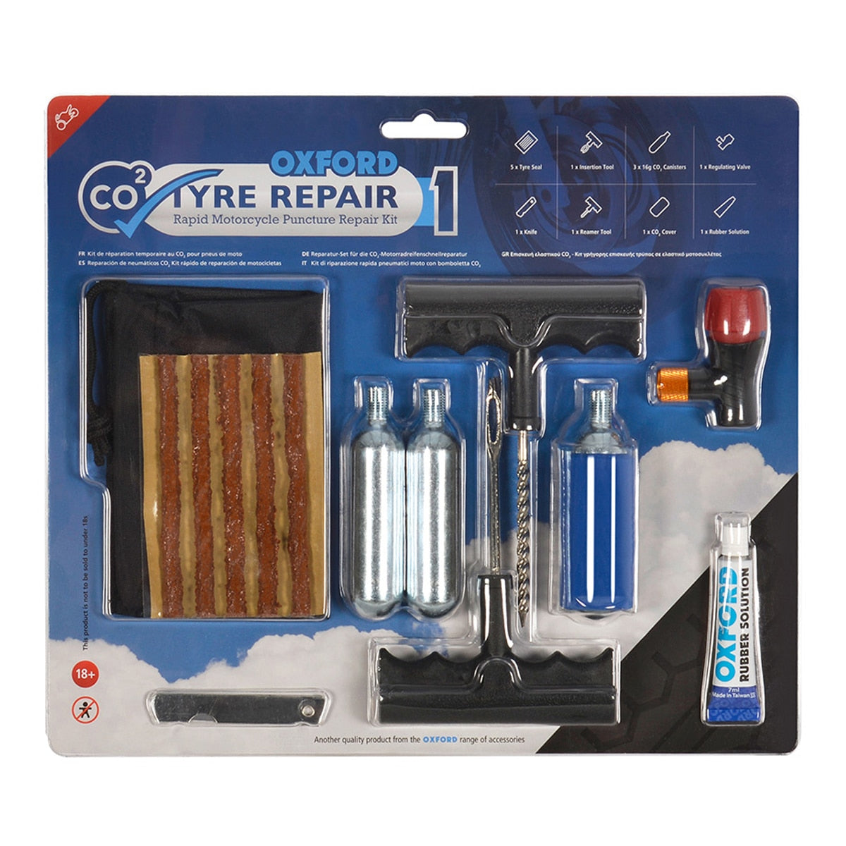 Givi/Oxford/Puig-tire puncture repair Kit for motorcycle, motorbike, motorcycle, various models