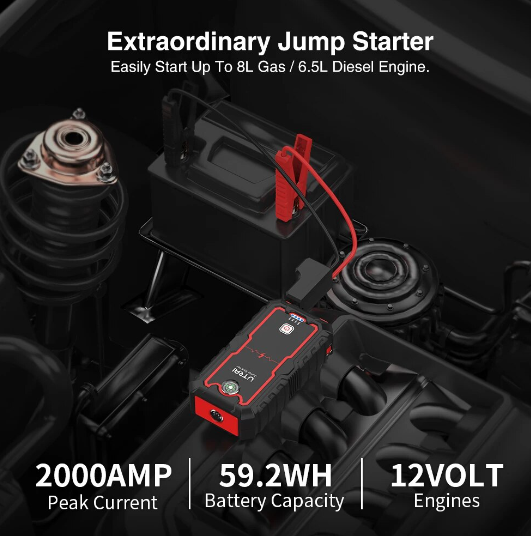 UTRAI 2000A Jump Starter Power Bank Portable Charger Starting Device For 8.0L/6.0L Emergency Battery Jump Starter