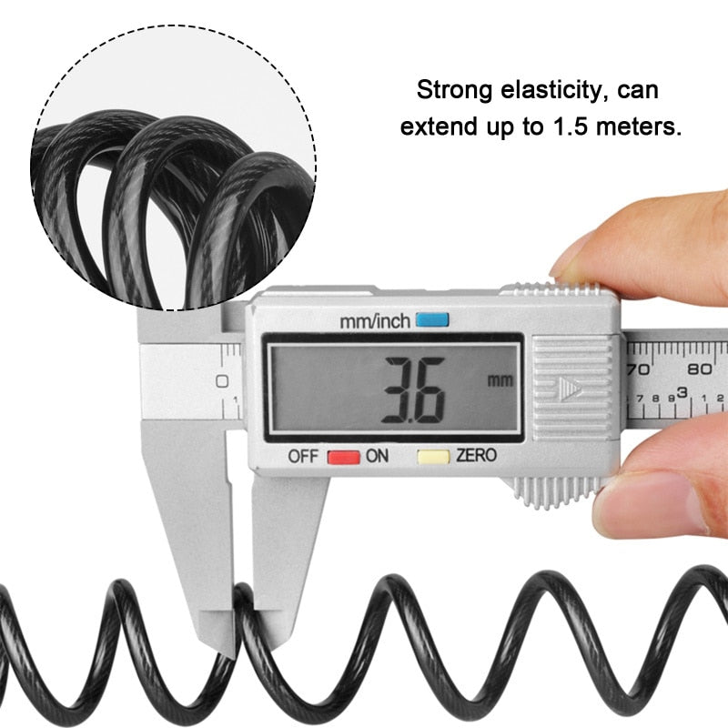 Durable Classic Helmet Lock Chain 4 Digit Password Combination Portable Bike Motorcycle Anti-theft Cable Lock Stitch Motor Part