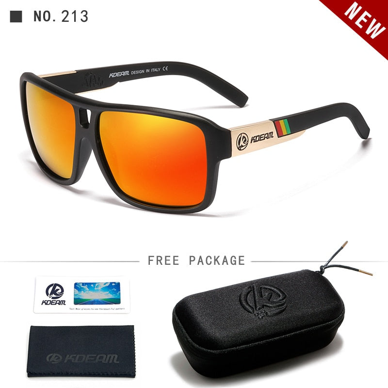 KDEAM Protect Your Eyes Jams Polarized Sunglasses Men Matte Black Sun Glasses Man Surf Sport Sunglass With Package KD520