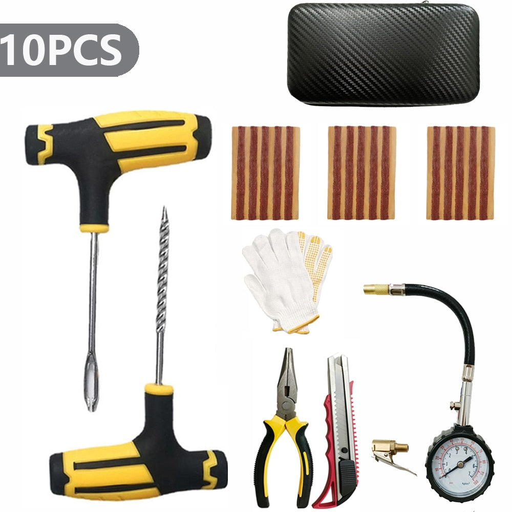 Tire Repair Kit Puncture Plug Tools Tyre Puncture Emergency for Tire Strips Stirring Glue Repair Tool Kit Car Accessories