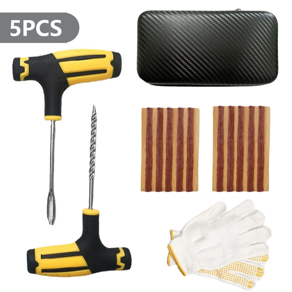 Tire Repair Kit Puncture Plug Tools Tyre Puncture Emergency for Tire Strips Stirring Glue Repair Tool Kit Car Accessories