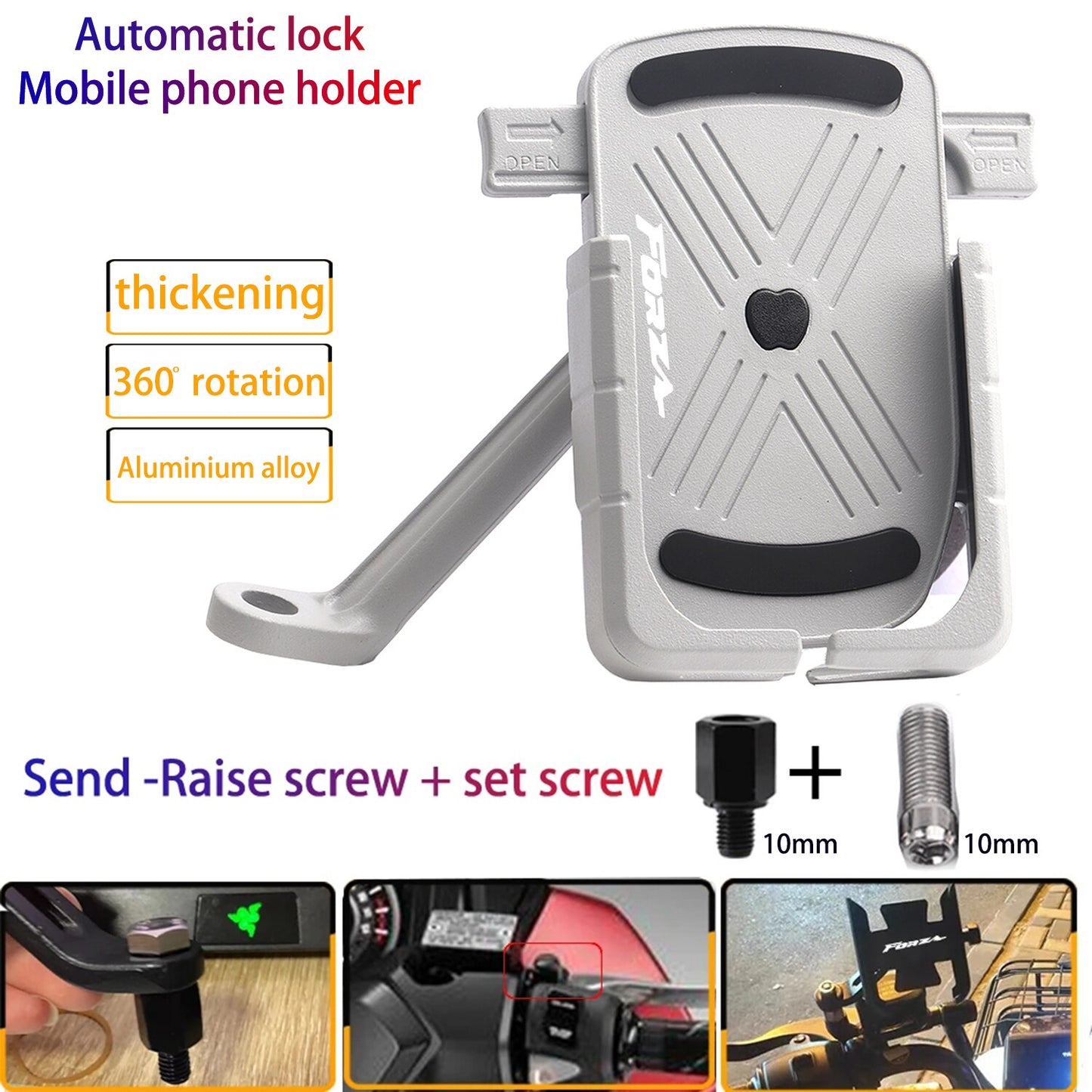 For Honda Forza 125 250 300 350 750 Motorcycle Mobile Phone Holder GPS Navigator Rearview Mirror Handlebar Bracket Accessories