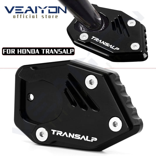 For Honda XLV 600 650 700 TRANSALP XL600V XL650V XL700V CNC Side Stand Foot Kickstand Enlarge Extension Support Plate Pad
