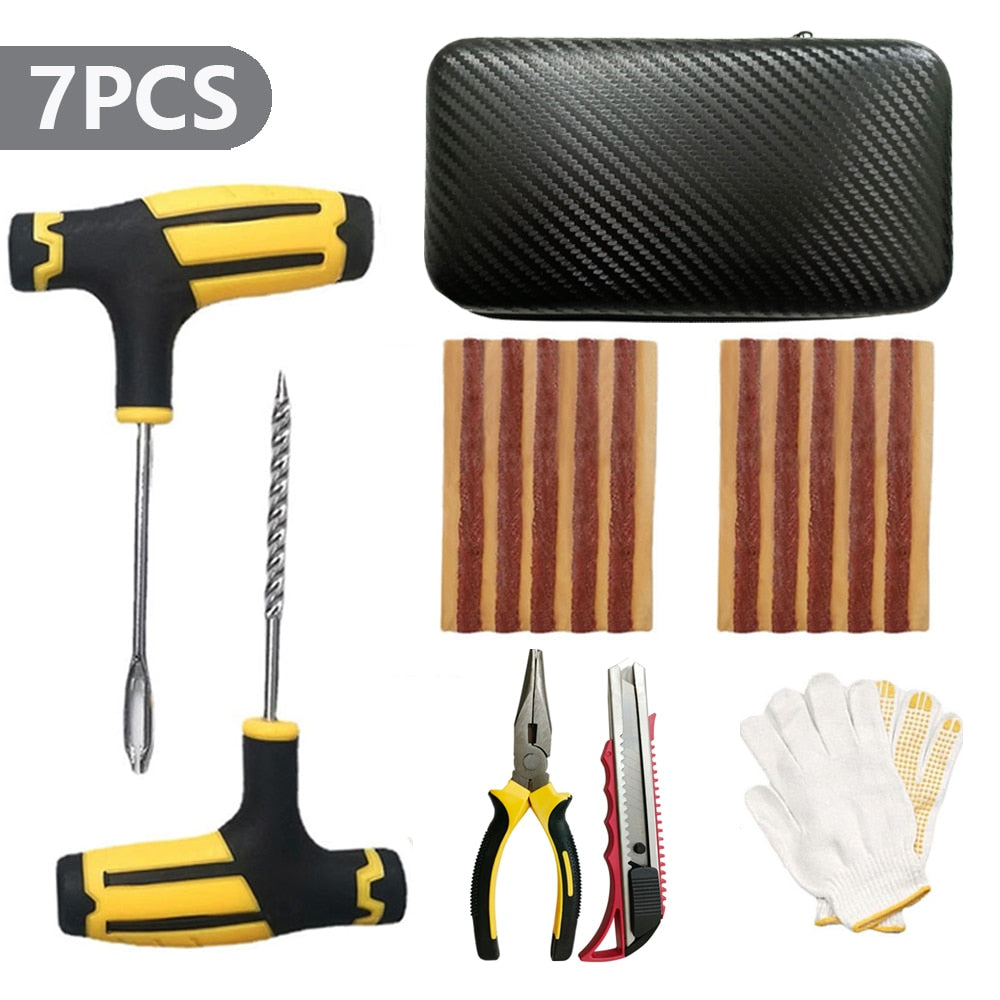 Tire Repair Kit Puncture Plug Tools Tyre Puncture Emergency for Tire Strips Stirring Glue Repair Tool Kit Car Accessories