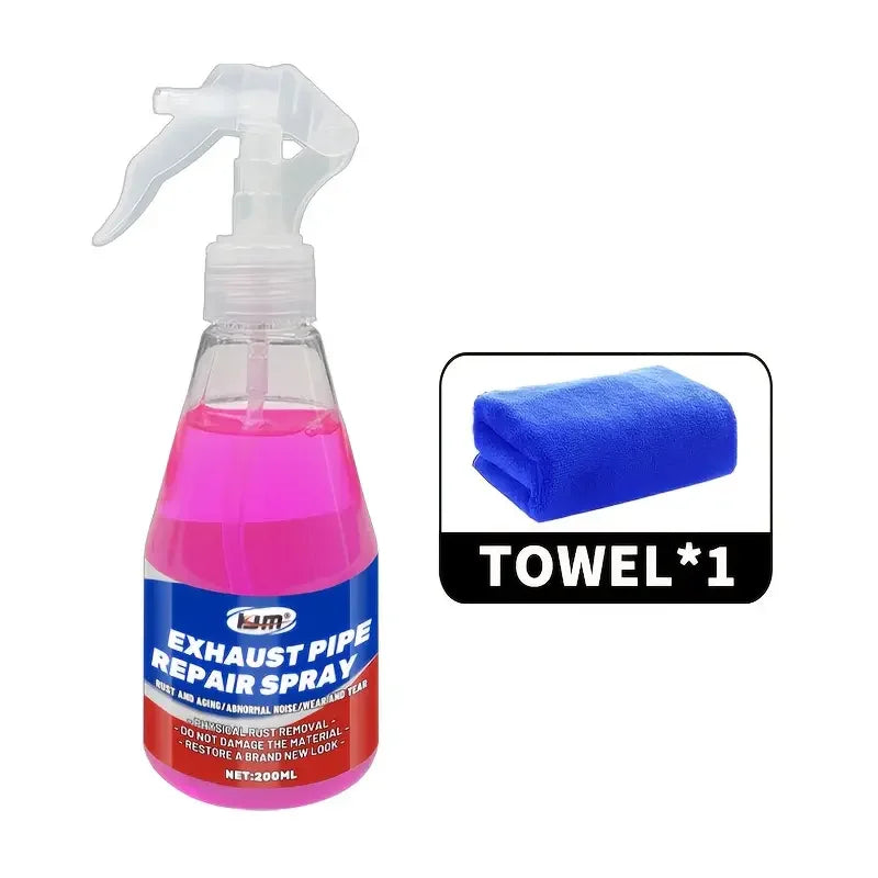 Exhaust Pipe Renewal Spray–Revive Dull Metal,Restore Shine and Texture–High-Temperature Surface Cleaner for Cars and Motorcycles