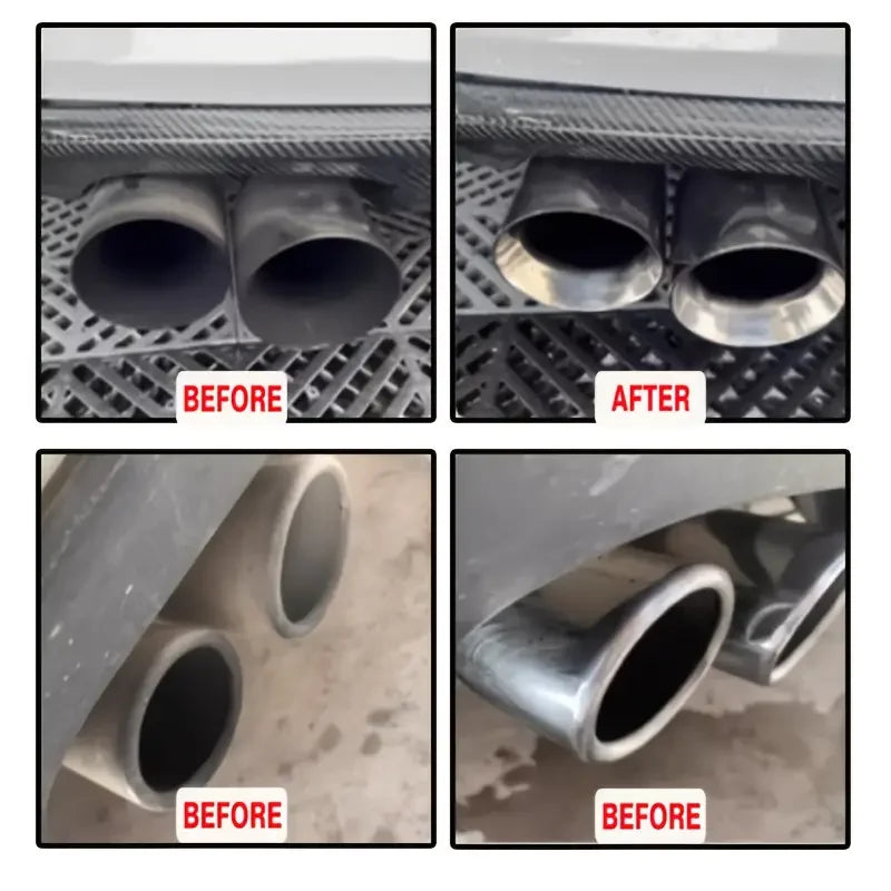 Exhaust Pipe Renewal Spray–Revive Dull Metal,Restore Shine and Texture–High-Temperature Surface Cleaner for Cars and Motorcycles