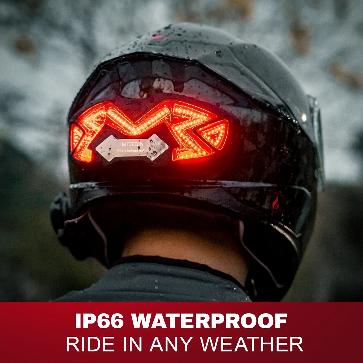 MTSEEEN Motorcycle Helmet Brake Light LED, Super Brightness, Helmet Safety Light for Bikes Brake Sensor Inside. Real Waterproof