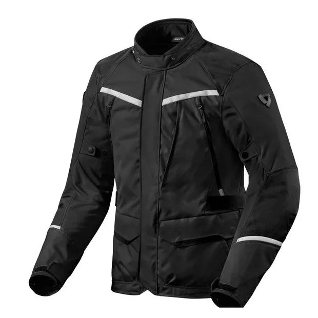 REV'IT! Voltiac 3 H2O Motorcycle Jacket, CE certified, waterproof and breathable with advanced materials for optimal performance in any weather. Ideal for long rides and varying conditions, perfect for motorcycle enthusiasts.