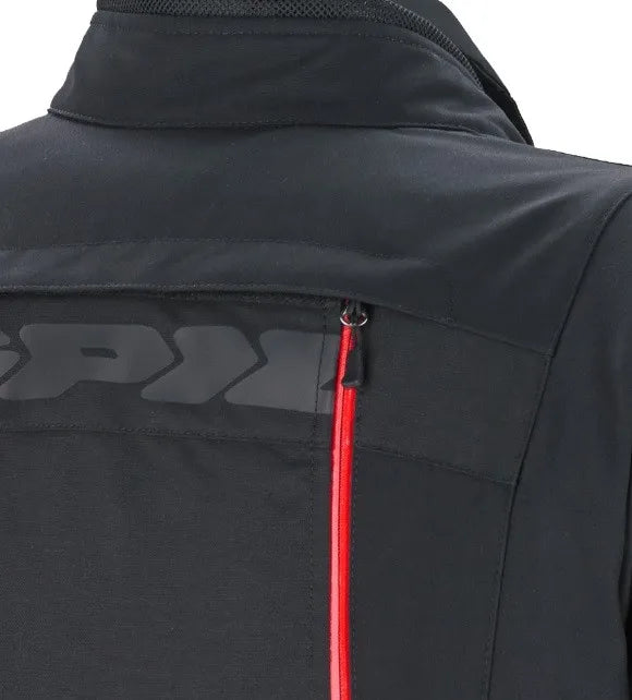Spidi 4 Season Man H2OUT Black Jacket for motorcycle enthusiasts, crafted from high-resistance polyester with a removable H2Out waterproof membrane, thermal lining, and CE-certified protections for shoulders and elbows.
