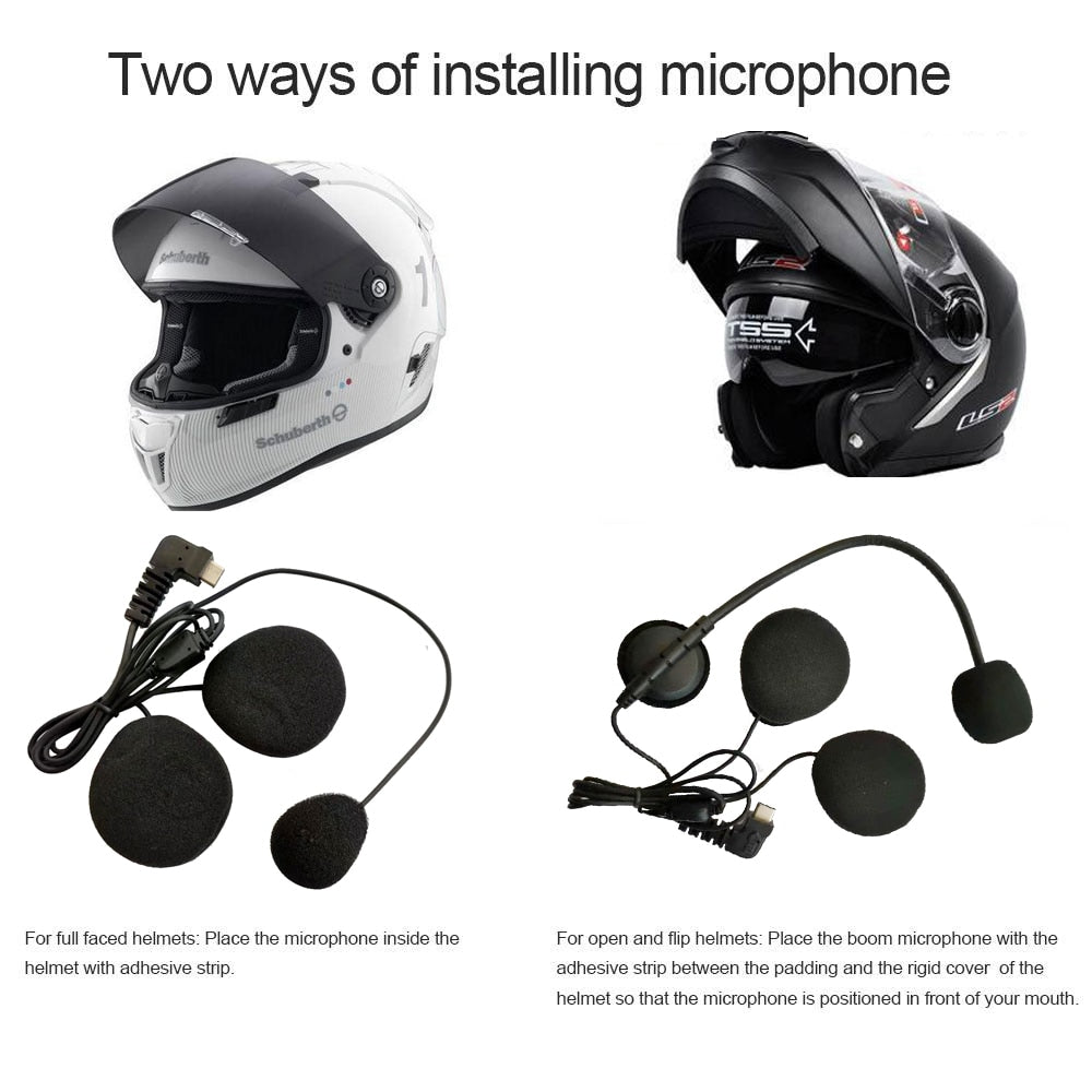 BT-S3 Motorcycle Helmet Intercom Headset Headphones BTS3 Motorbike Communication System FM Radio 3 Riders Walkietalkie