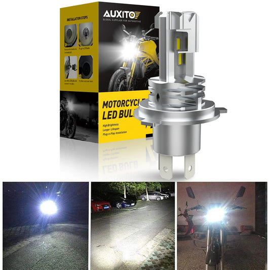 AUXITO 1/2x H4 9003 LED Hi/Lo Beam Canbus No Error Car Motorcycle Headlight Bulb CSP Fanless H4 HB2 LED Light Auto Moto Headlamp