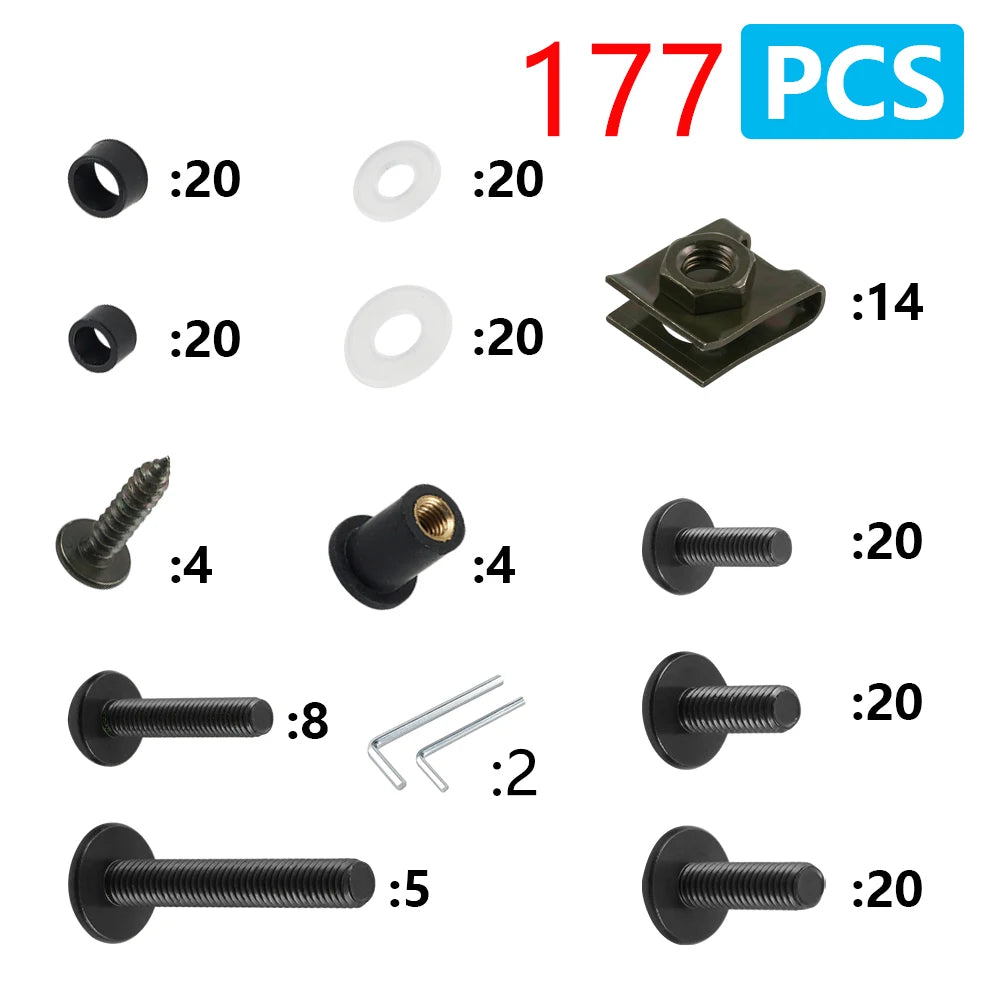 177PCS Fairing Bolt Kits Bodywork Screws Nut For BMW S1000RR R1200GS R1250GS ADVENTURE F900R F800GS S1000R S1000XR GS 1200