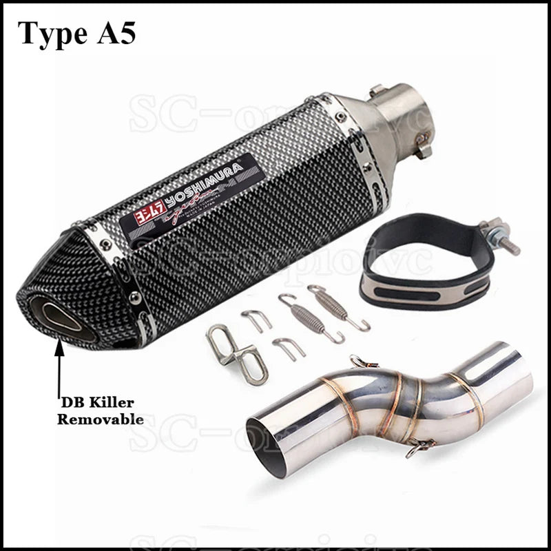 Motorcycle Exhaust Modified Escape Moto Yoshimura Muffler Silencer with Slip on Link pipe For Benelli TRK502X TRK 502X 2018-2021