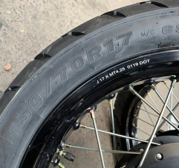 120/80-17 150/70R17 3.0-17 4.25-17 Aluminum Alloy Shineray 400 440 Motorcycle Front Rear Spoke Wheel Rim Hub With Tires