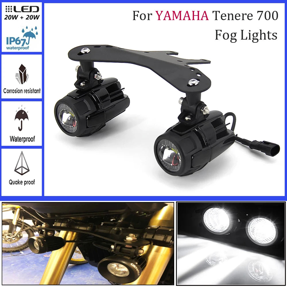 2019 2020 2021 Motorcycle Fog Lights Auxiliary Light Bracket Driving Lamp For YAMAHA Tenere 700 T700 XTZ 700