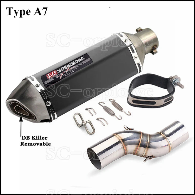 Motorcycle Exhaust Modified Escape Moto Yoshimura Muffler Silencer with Slip on Link pipe For Benelli TRK502X TRK 502X 2018-2021