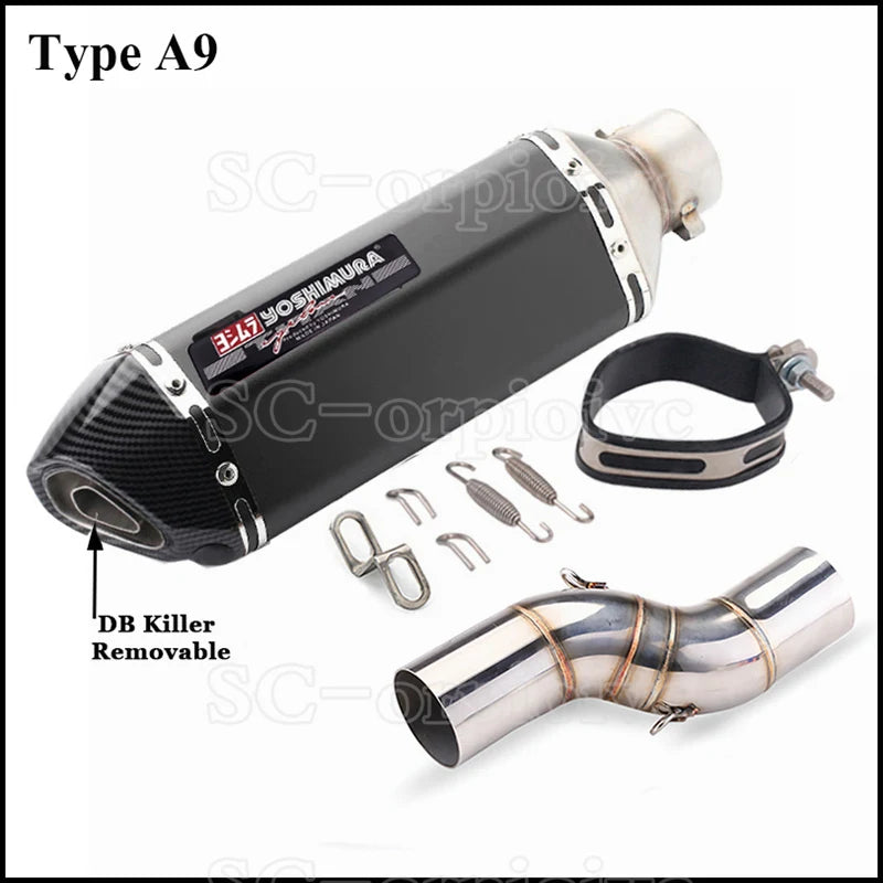 Motorcycle Exhaust Modified Escape Moto Yoshimura Muffler Silencer with Slip on Link pipe For Benelli TRK502X TRK 502X 2018-2021