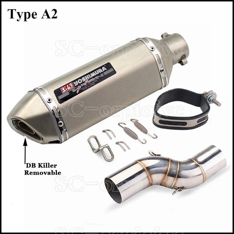 Motorcycle Exhaust Modified Escape Moto Yoshimura Muffler Silencer with Slip on Link pipe For Benelli TRK502X TRK 502X 2018-2021