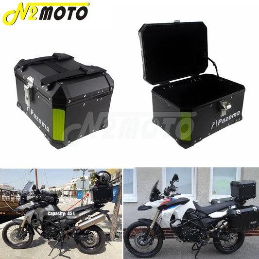 Universal Waterproof Rear Box Top Case 45L Cargo Passenger Luggage Box for BMW R1200GS Honda CRF NC700X NC750X Suzuki Tail Box