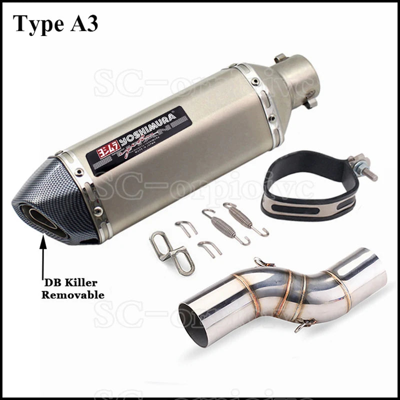 Motorcycle Exhaust Modified Escape Moto Yoshimura Muffler Silencer with Slip on Link pipe For Benelli TRK502X TRK 502X 2018-2021