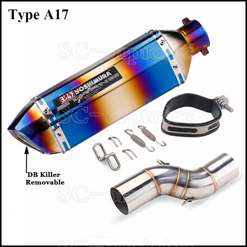 Motorcycle Exhaust Modified Escape Moto Yoshimura Muffler Silencer with Slip on Link pipe For Benelli TRK502X TRK 502X 2018-2021