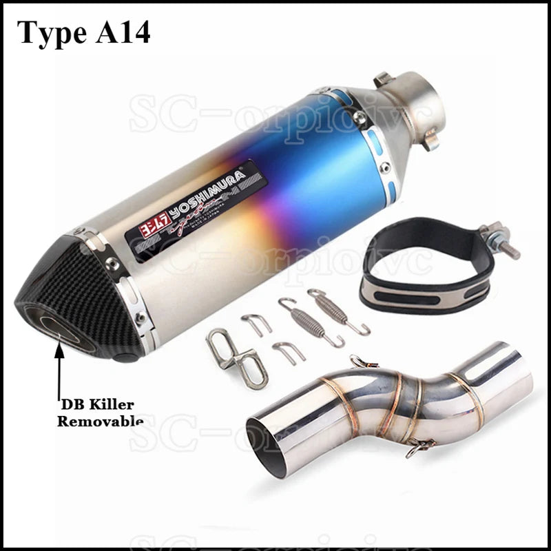 Motorcycle Exhaust Modified Escape Moto Yoshimura Muffler Silencer with Slip on Link pipe For Benelli TRK502X TRK 502X 2018-2021