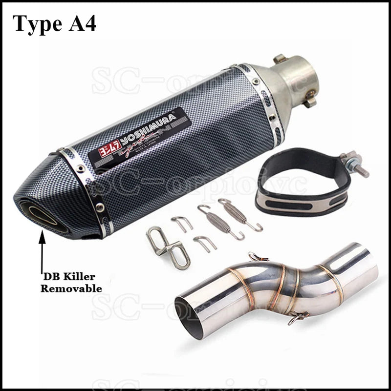 Motorcycle Exhaust Modified Escape Moto Yoshimura Muffler Silencer with Slip on Link pipe For Benelli TRK502X TRK 502X 2018-2021