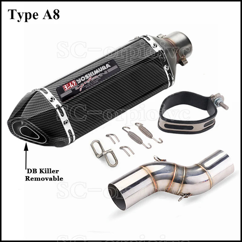 Motorcycle Exhaust Modified Escape Moto Yoshimura Muffler Silencer with Slip on Link pipe For Benelli TRK502X TRK 502X 2018-2021