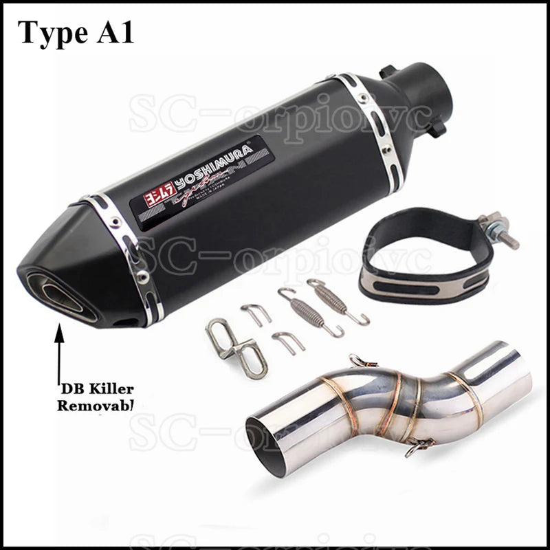 Motorcycle Exhaust Modified Escape Moto Yoshimura Muffler Silencer with Slip on Link pipe For Benelli TRK502X TRK 502X 2018-2021