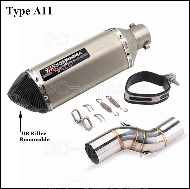 Motorcycle Exhaust Modified Escape Moto Yoshimura Muffler Silencer with Slip on Link pipe For Benelli TRK502X TRK 502X 2018-2021