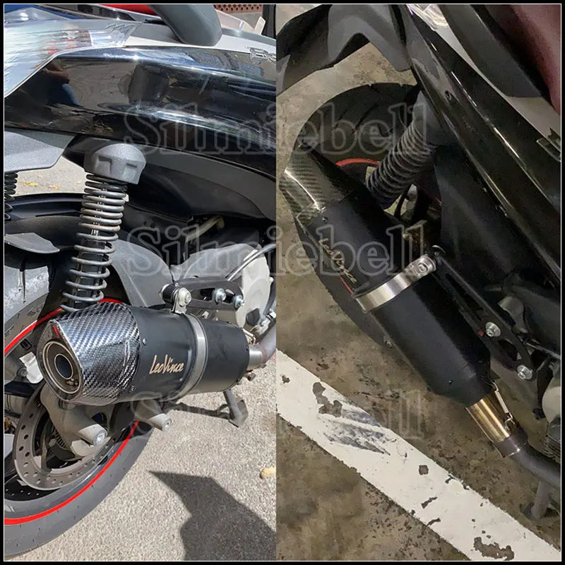 Universal 51mm Motorcycle leovince Exhaust Modify Motocross Carbon Fiber Exhaust Muffler slip on For FZ8 CBR250 CB500 MT07 Z900