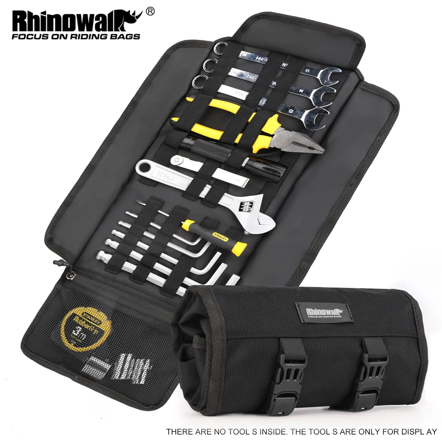 Rhinowalk Motorcycle Tool  Bag Roll Toolkit Saddle Bag Portable Repair Kit Storage Pouch Universal Large Capacity Side Tool Bag