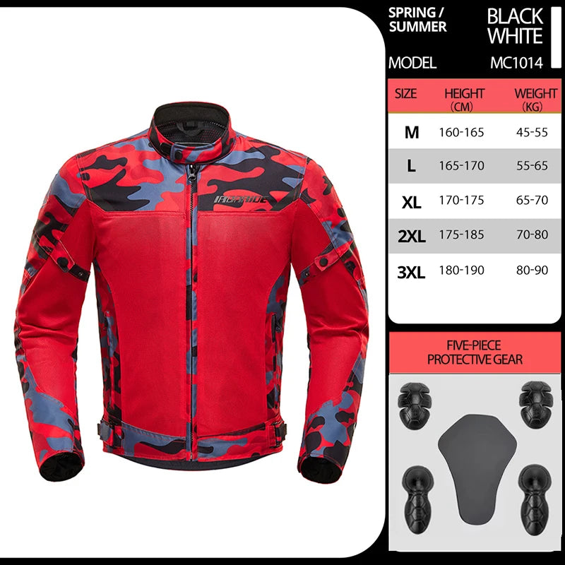 Men's Motorcycle Jacket Mesh Breathable Motorcycles Accessories Summer Jacket Biker Clothing Protective Jacket For Motorcyclist
