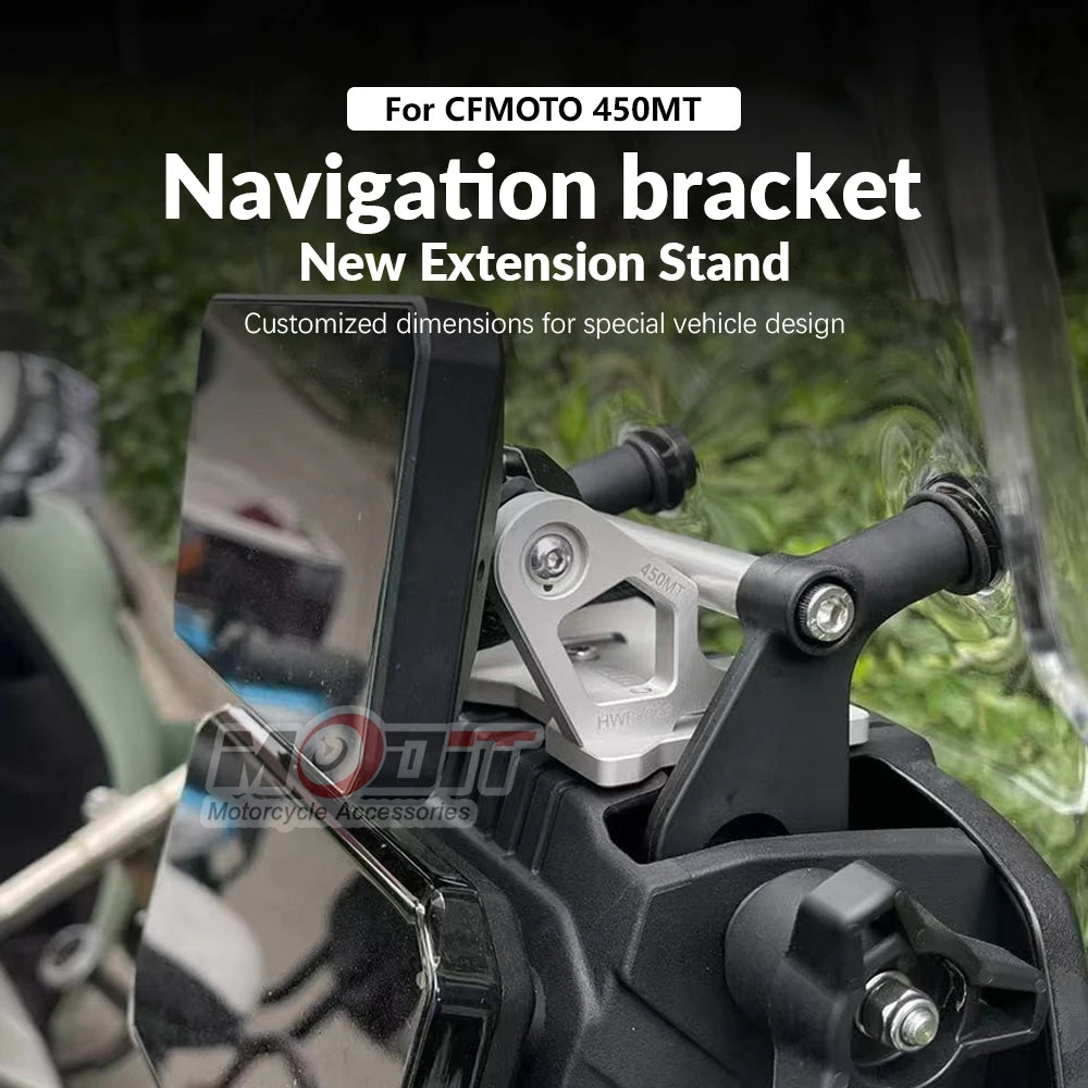 New FOR CFMOTO 450MT 450 MT 2024 2025 Motorcycle Accessories GPS Phone Holder Stand CNC aluminum Navigation Extension Bracket