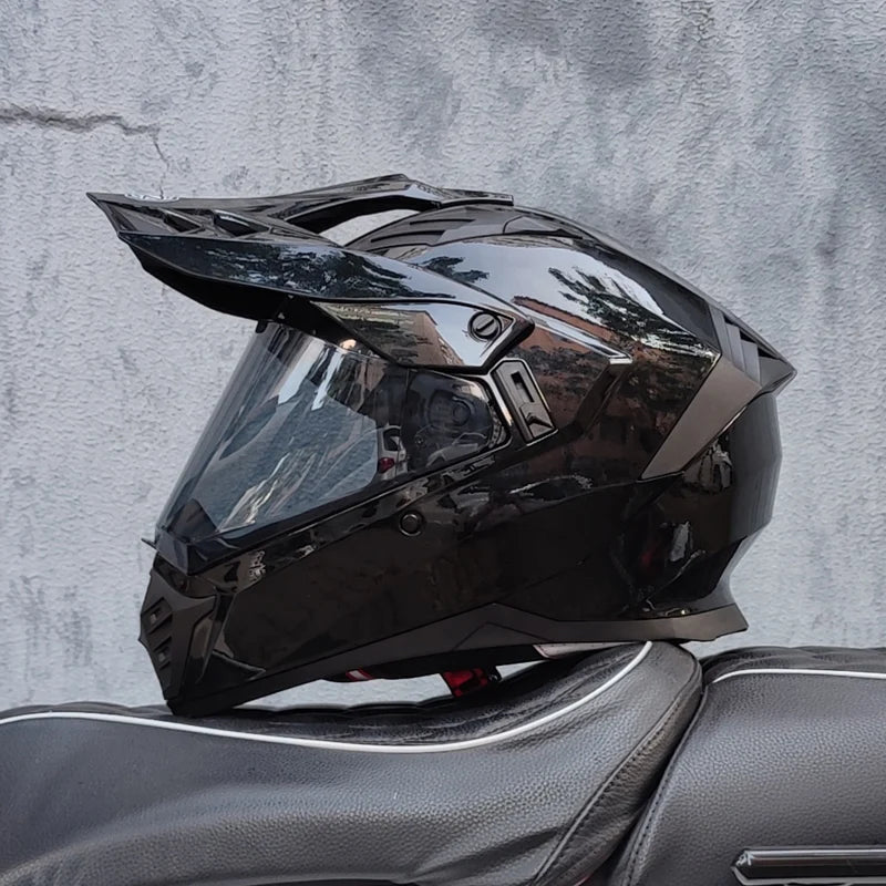 ORZ off-road ATV motorcycle helmet certified with brown lens, full face CASCO off-road motorcycle anti glare