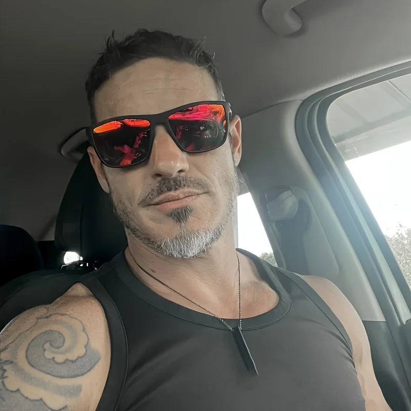 3pcs New Square Sunglasses Full Frame Polarized Spring Hinge Lightweight Unisex for Driving Fishing Sports Fashion
