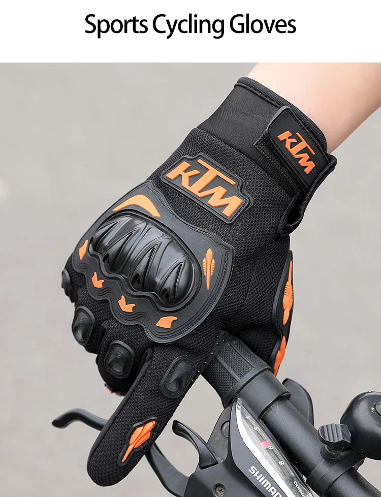 KTM off-road gloves, breathable full finger bicycle gloves, motorcycle anti fall rider gloves, outdoor sports gloves