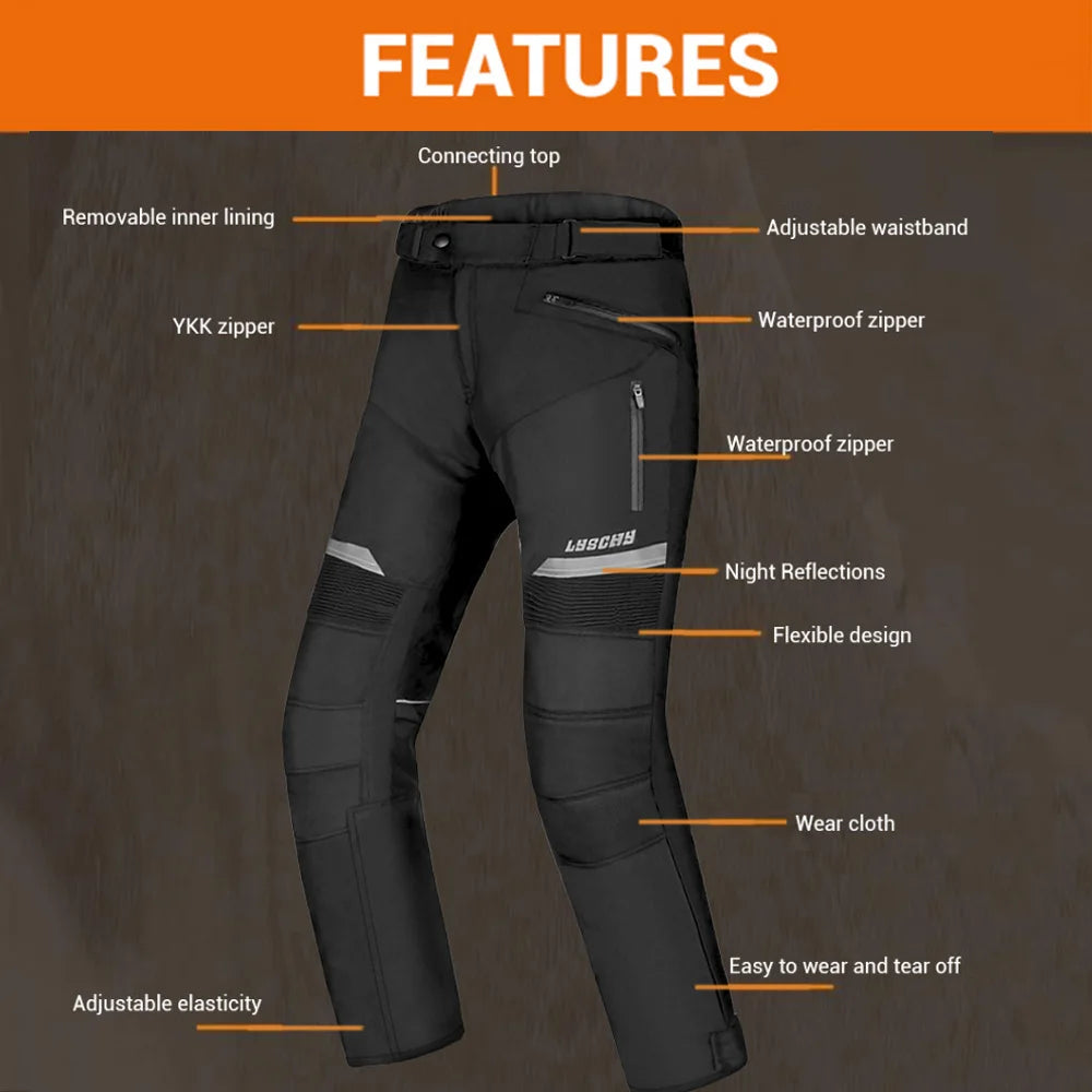 New Motorcycle Jacket Pants Suit Cold-proof Waterproof Winter Men Motorbike Riding Moto Jacket Protective Gear Armor Clothing