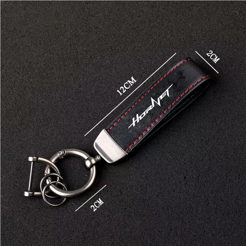 1PCS Motorcycle Metal PU Leather Motorcycle Keychain Ring Accessories For HONDA CB250 Hornet  CB750 CB600F CB 750 Accessories