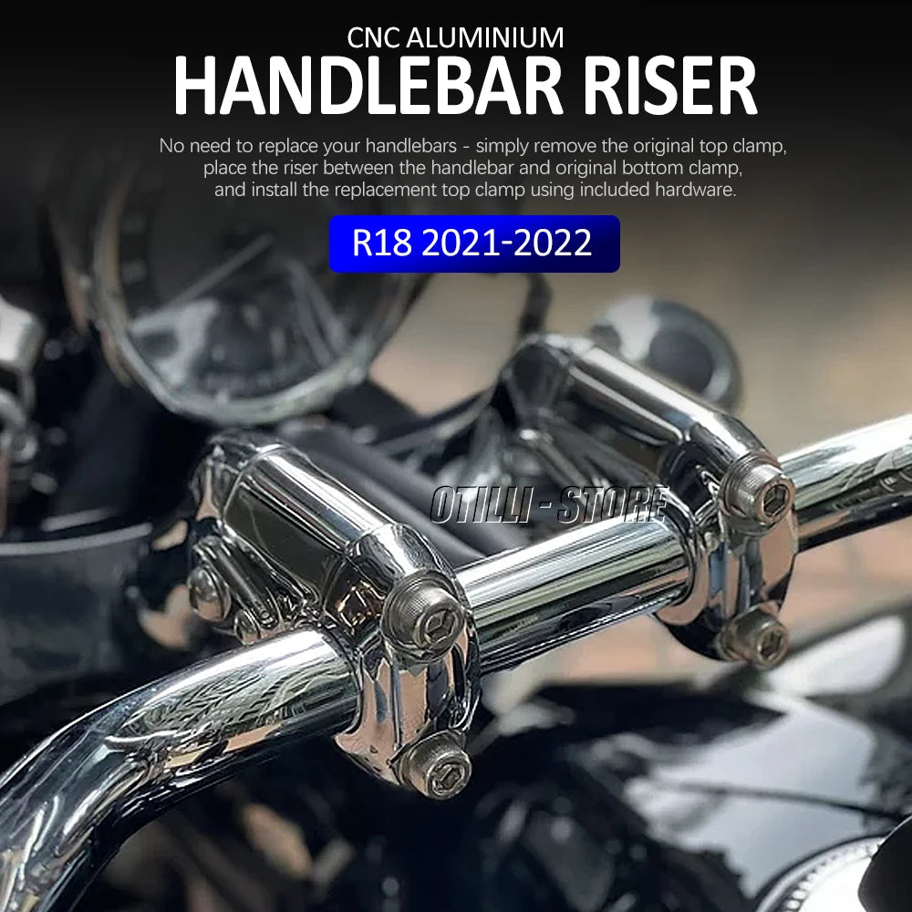 Motorcycle HandleBar Heightening Riser Clamp Back Move Mount Clamp Adapter Handle Bar Risers For BMW R 18 R18 Classic 2021 2022