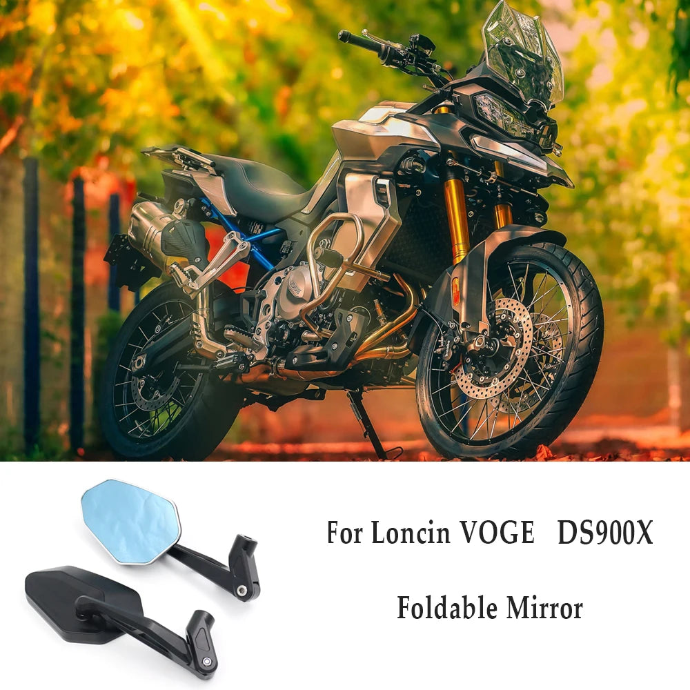 For Loncin VOGE DS900X Accessories DS 900 X Motorcycle Mirror Folding Mirror CNC Aluminum Alloy Anti-Glare Side Mirror 900DSX