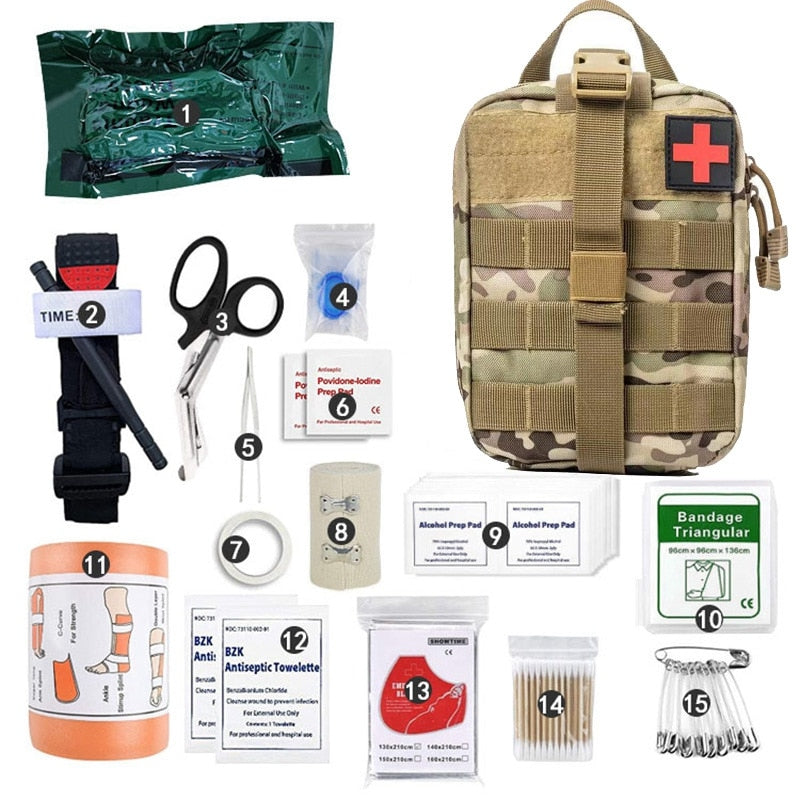 Kit First Aid Kit Bag Bandage Splint Outdoor Survival Tool Gear Medical Trauma Emergency Pouch